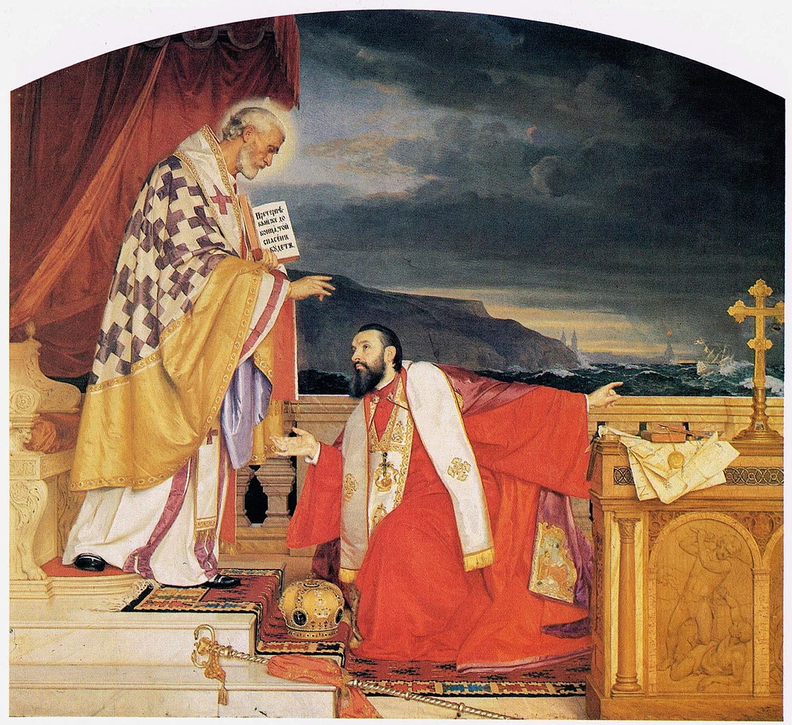 San Nikola e il Patriarca Lukijan